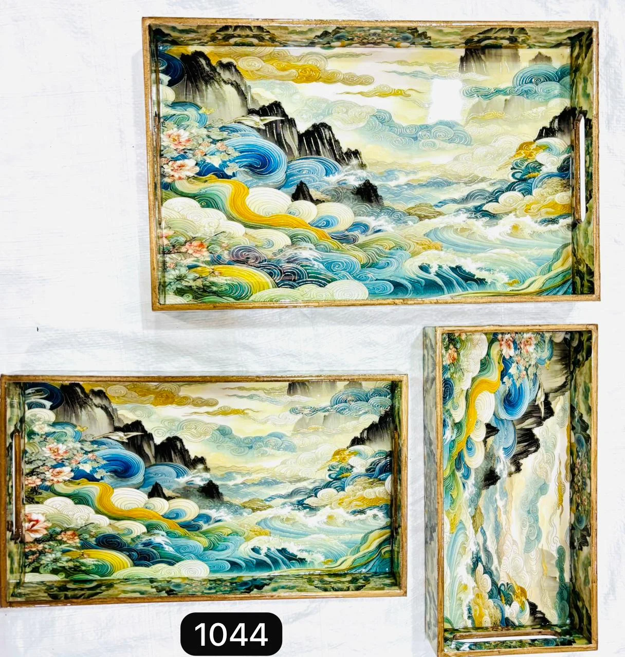 Wooden Tray Set (3pcs) collection design 4