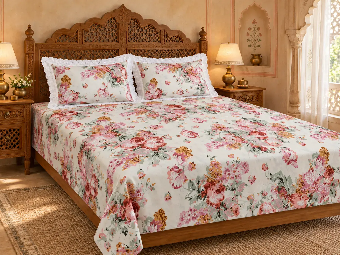 Nature Art Laced Pillow Bedsheet — collection photograph 4